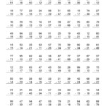 100 Subtraction Math Facts Worksheet Worksheets Free Download