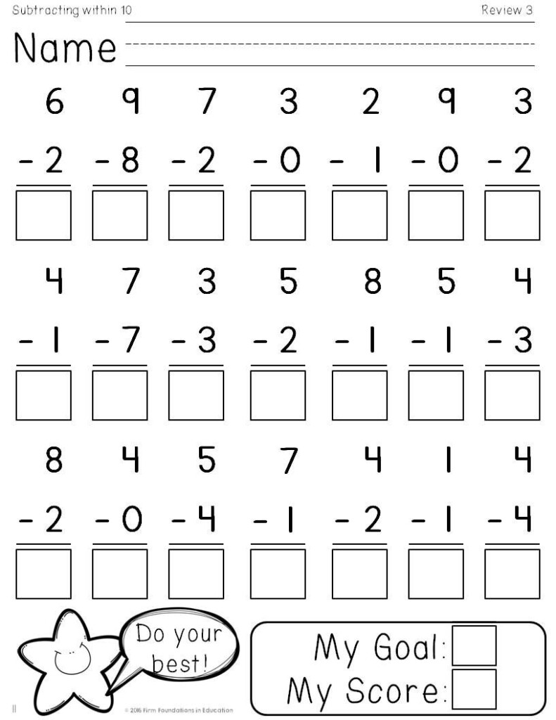 1st Grade Math Worksheets Subtraction Worksheets Free Download