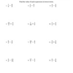 2 Adding And Subtracting Fractions With Like Denominators Worksheets