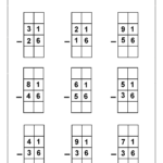 2 Digit Borrow Subtraction Regrouping 5 Worksheets FREE Printable