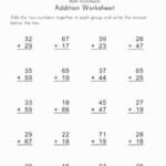 2nd Grade Math Worksheets Addition Worksheet School