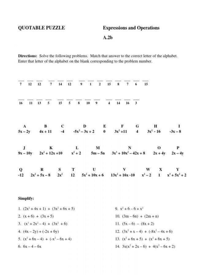 30 Adding And Subtracting Polynomials Worksheet Answers Notutahituq 