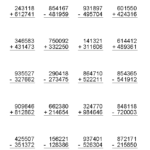 4 5 Or 6 Digits Mixed Operator Worksheets Subtraction Worksheets