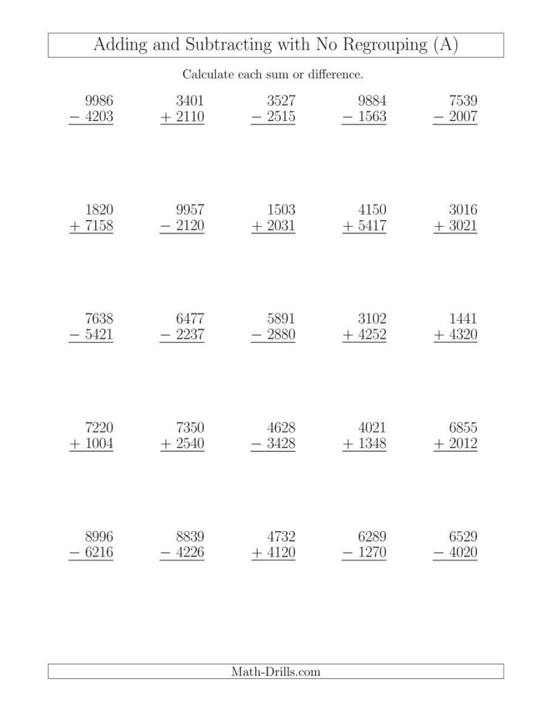 4 Digit Addition And Subtraction Worksheets Worksheet Hero