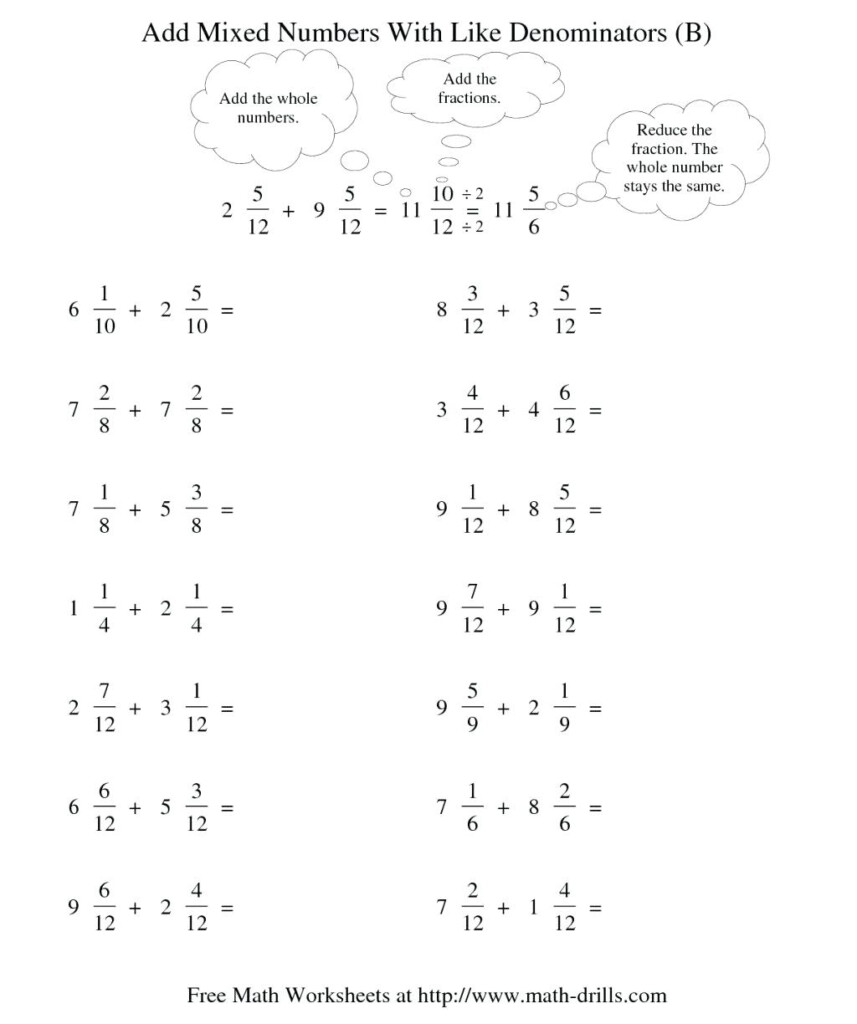 4th Grade Adding And Subtracting Fractions Worksheets Worksheets Free 