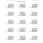 5 Digit Addition Worksheets Worksheet Hero