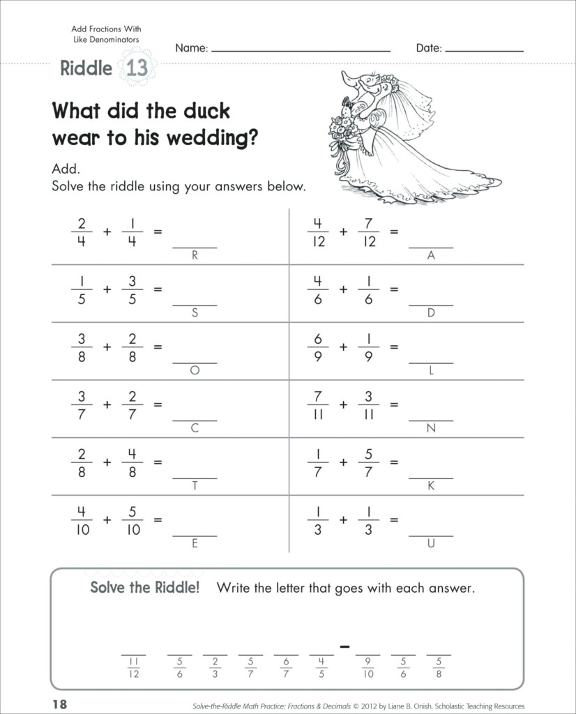 5th Grade Adding And Subtracting Fractions Worksheets Worksheets Free 