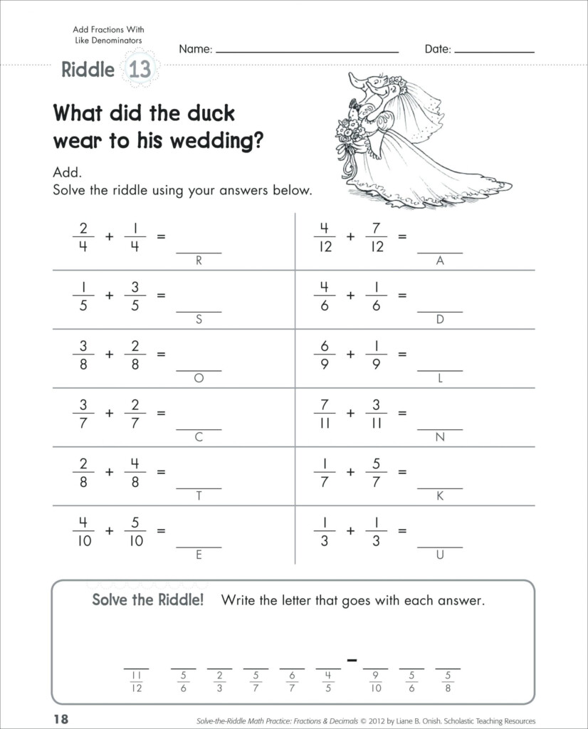 5th Grade Adding And Subtracting Fractions Worksheets Worksheets Free