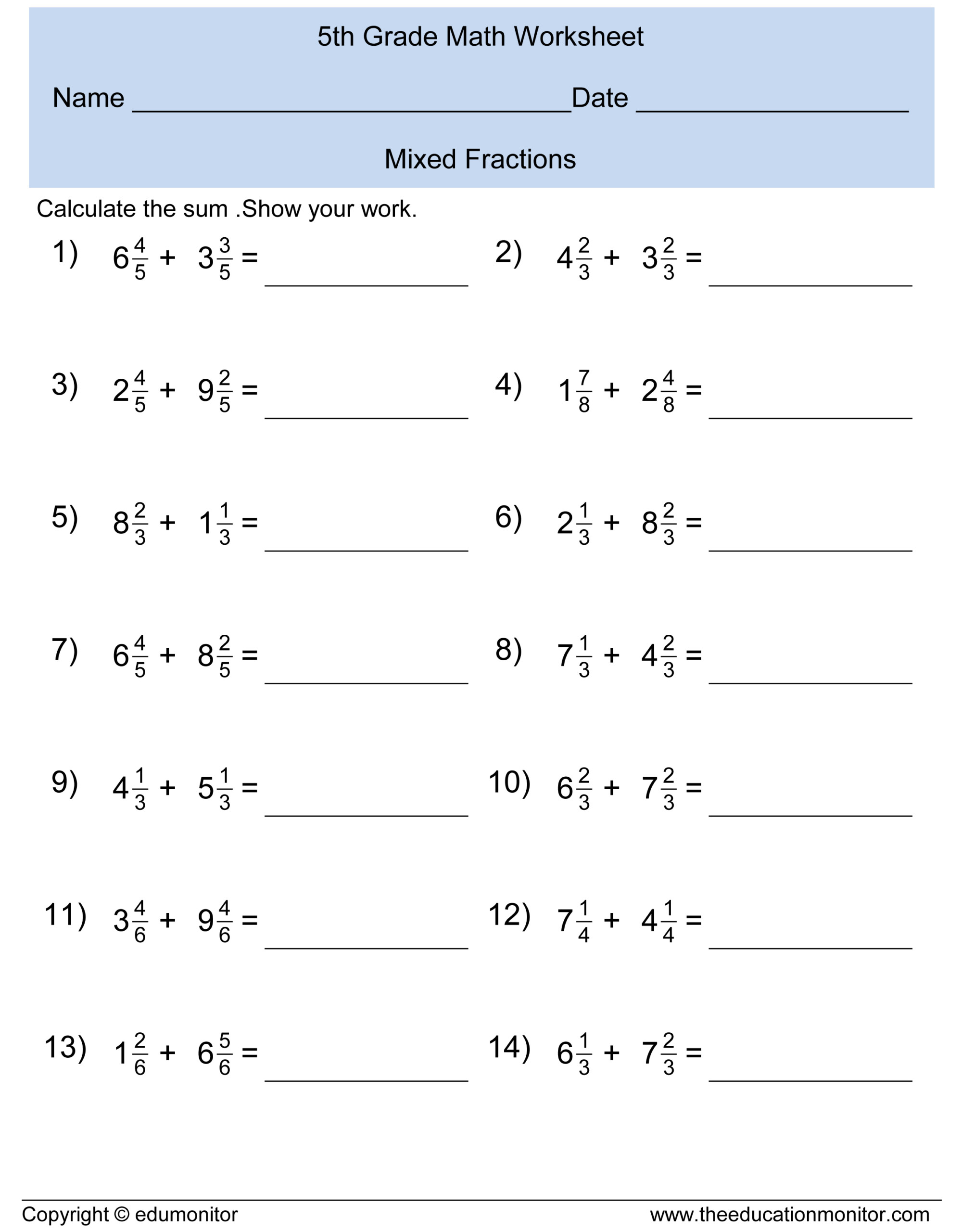 5th Grade Worksheets And Printables