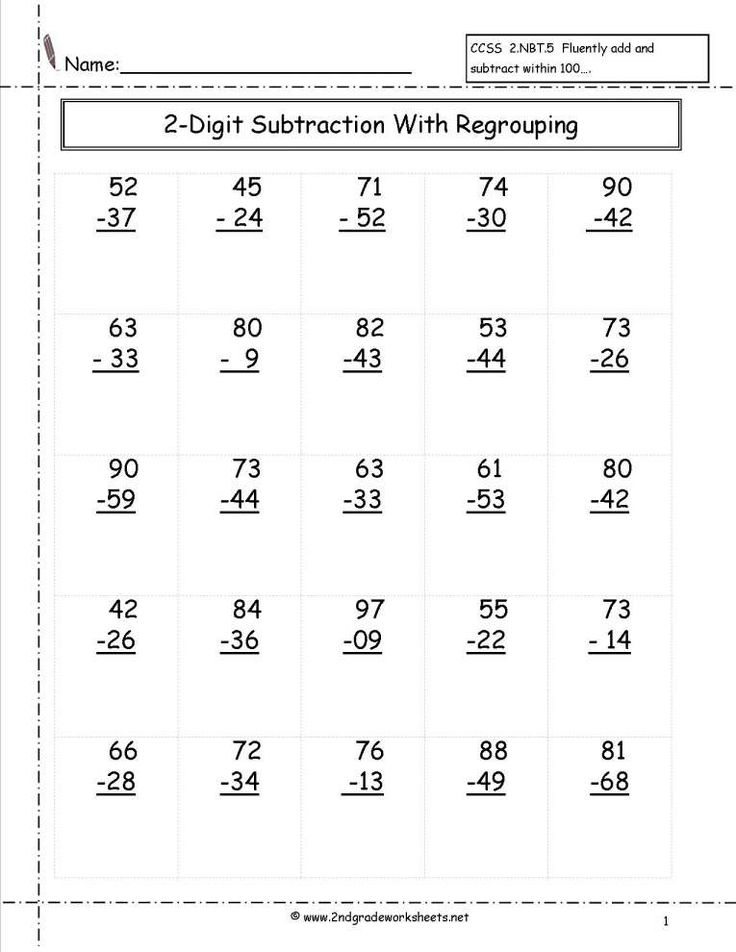 7 Addition Subtraction Worksheet 2Nd Grade Math Subtraction 