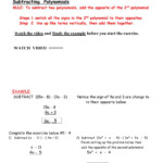 8 1 Adding And Subtracting Polynomials Worksheet Answers Algebra 1