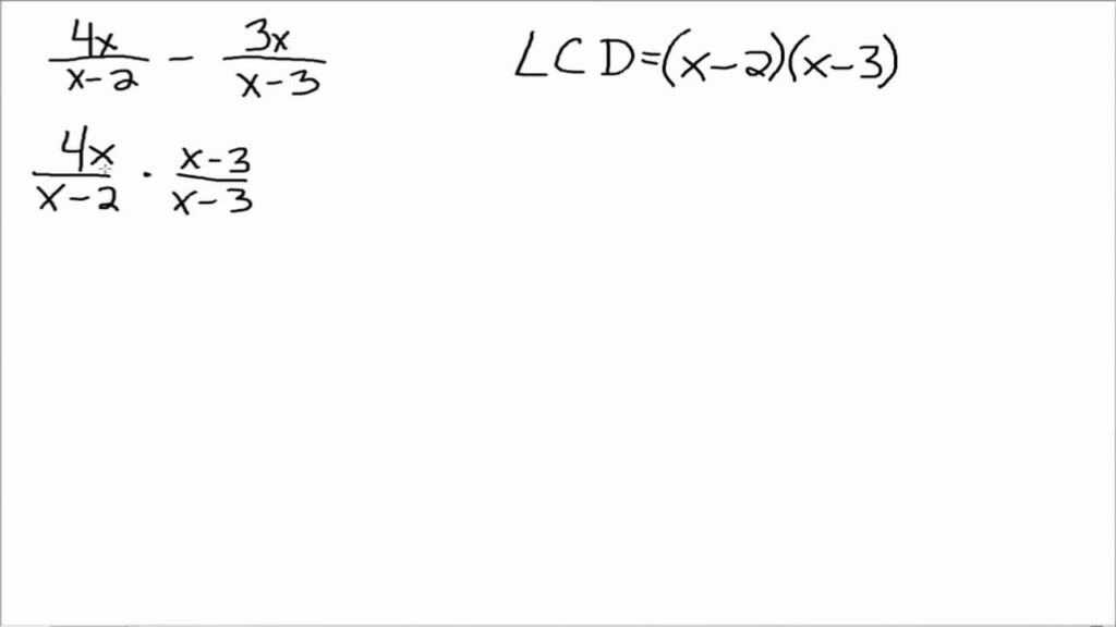 Add And Subtract Rational Expressions With Different Denominators Part 