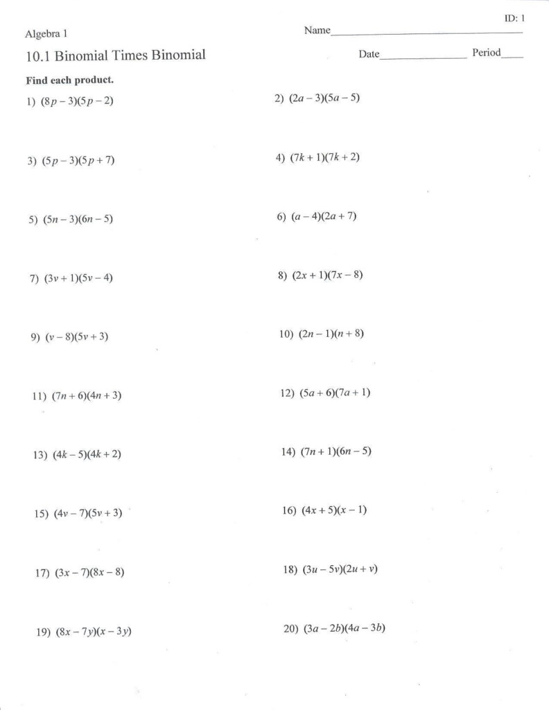 Add Subtract Multiply Divide Polynomials Worksheet Worksheets Free