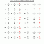 Add Subtracting Fractions And Mixed Numbers Worksheet Answers