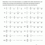 Adding And Subtracting Fractions Common Core Worksheets Fraction