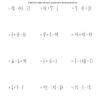 Adding And Subtracting Fractions With Integers Worksheet Fraction