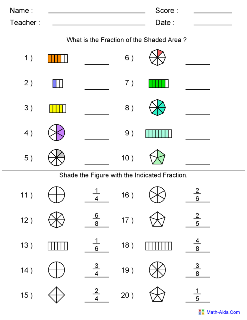 Adding And Subtracting Fractions With Models Worksheet Fraction 