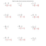 Adding And Subtracting Positive And Negative Fractions Worksheet With