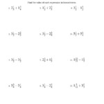 Adding And Subtracting Positive And Negative Fractions Worksheet With