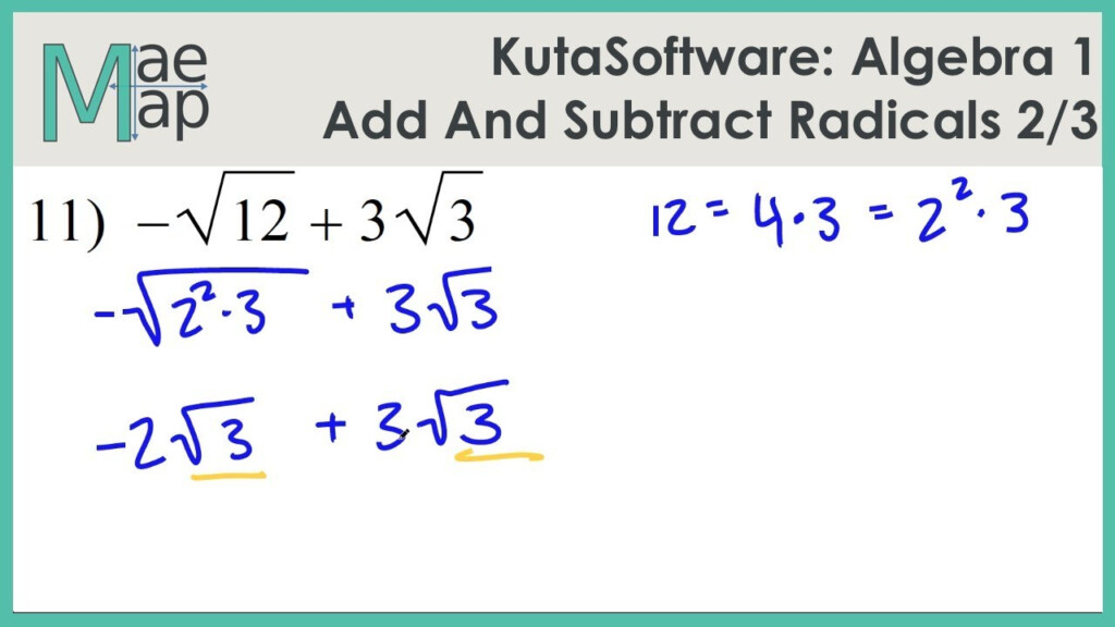 Adding And Subtracting Radical Expressions Worksheet Worksheets Free 