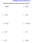 Adding And Subtracting Radicals Worksheet Answer Key Algebra 2