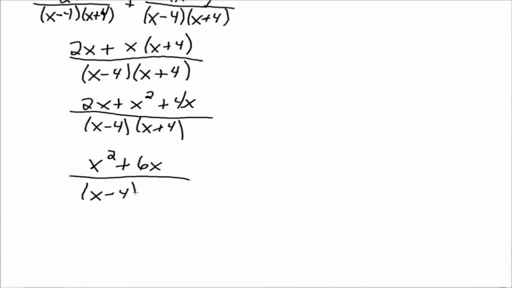 Adding And Subtracting Rational Expressions With Unlike Denominators 