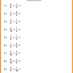 Adding Fractions With Unlike Denominators Worksheets 5th Grade