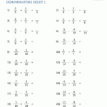 Adding Subtracting Fractions With Unlike Denominators Worksheet