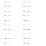 Adding Subtracting Multiplying And Dividing Decimals Worksheet Pdf