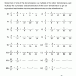 Adding Subtracting Multiplying And Dividing Fractions Worksheet With