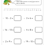 Addition And Subtraction With A Number Line 0 20 1 Subtraction In