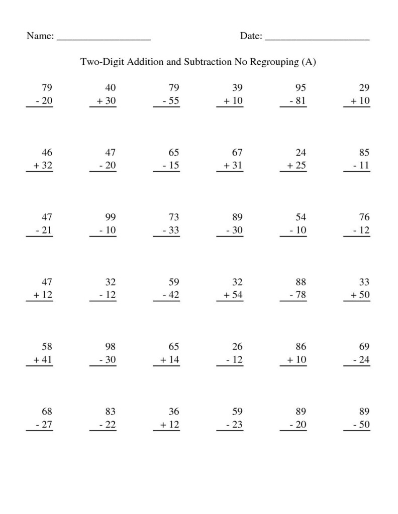 Addition And Subtraction Worksheets Learning Printable