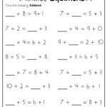 Addition And Subtraction Worksheets Missing Addends Common Core