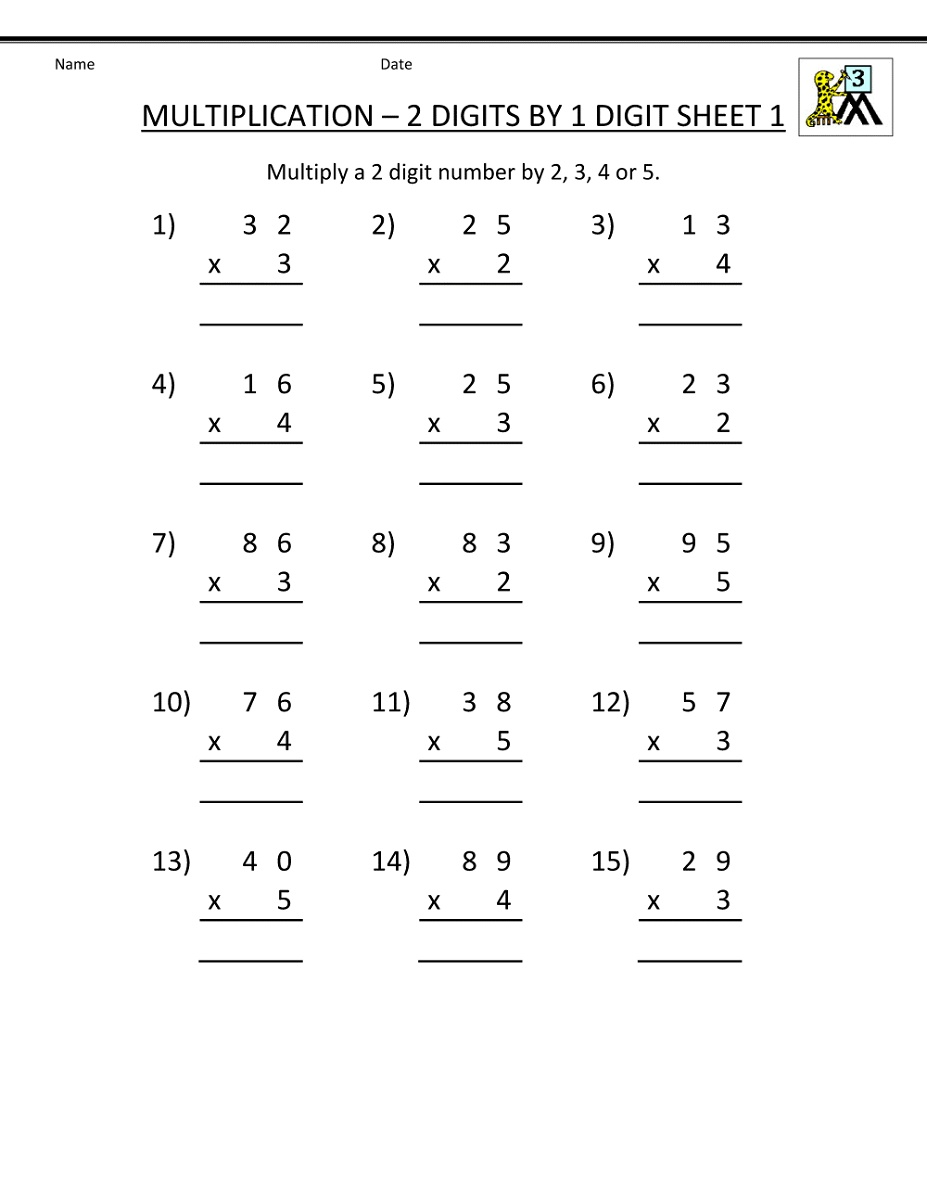 Addition Subtraction Multiplication And Division Worksheets For Grade 3 