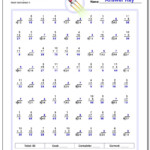 Addition Subtraction Multiplication And Division Worksheets For Grade 3