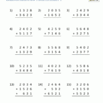 Addition Worksheet 4th Grade Math Worksheets Printable