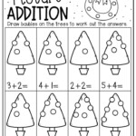 Christmas Picture Addition Worksheet For Kindergarten Students Draw