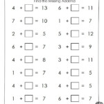 Find The Missing Addend Worksheets Missing Addend First Grade