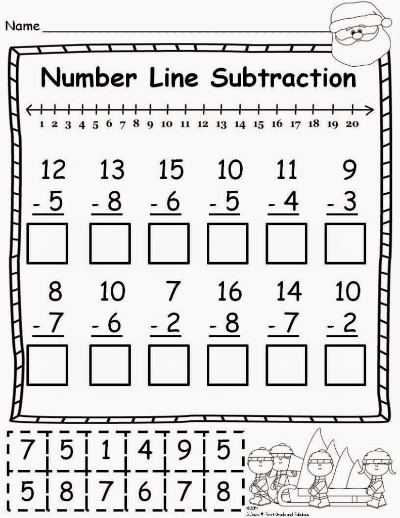 First Grade And Fabulous Freebie Day 2 Number Line Subtraction Again 