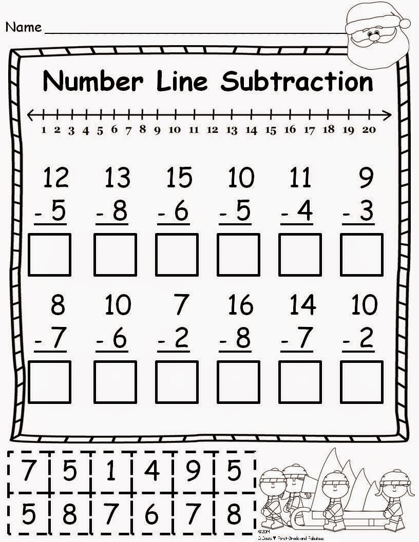 First Grade And Fabulous Freebie Day 2 Number Line Subtraction Again 