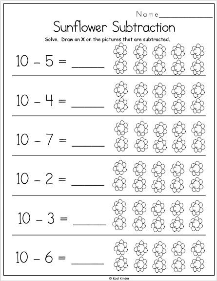 Free Fall Math Worksheet For Kindergarten Subtraction Made By 