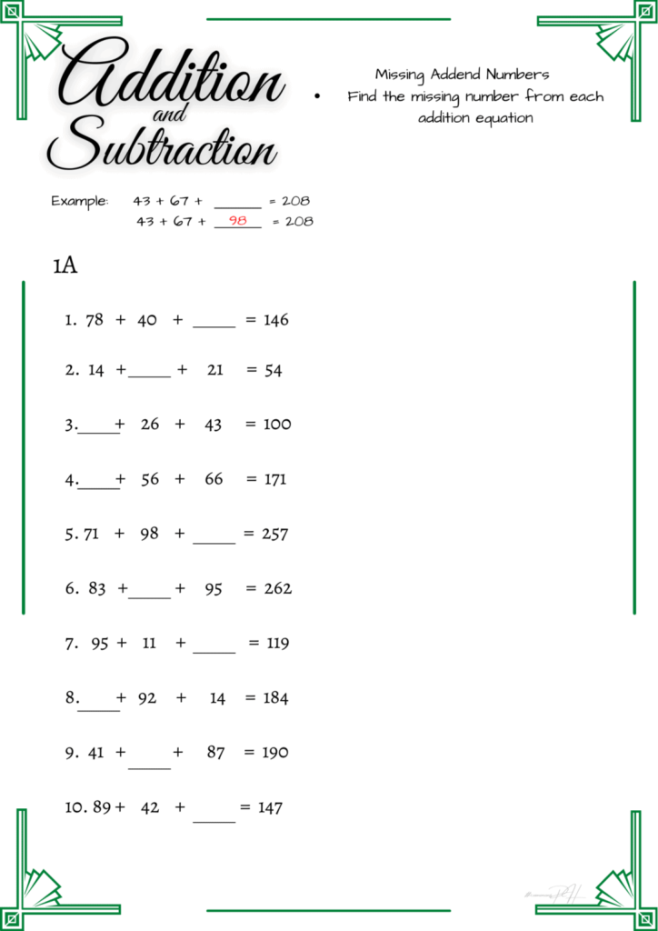 Grade 6 Worksheets Addition And Subtraction