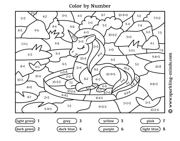 Help Kids Practice Addition And Subtraction With This Unicorn Color By 