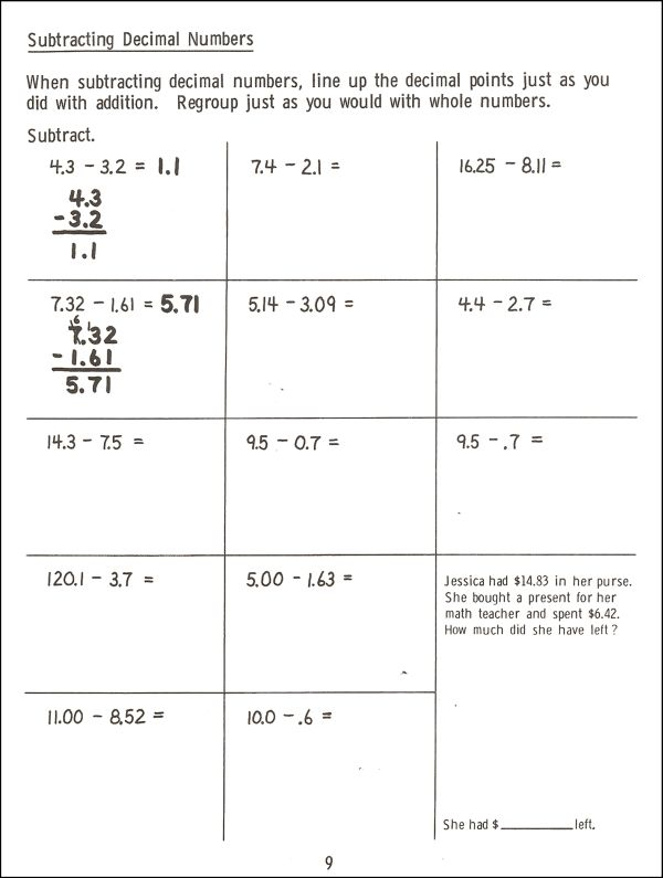 Key To Decimals Book 2 Adding Subtracting And Multiplying Key 