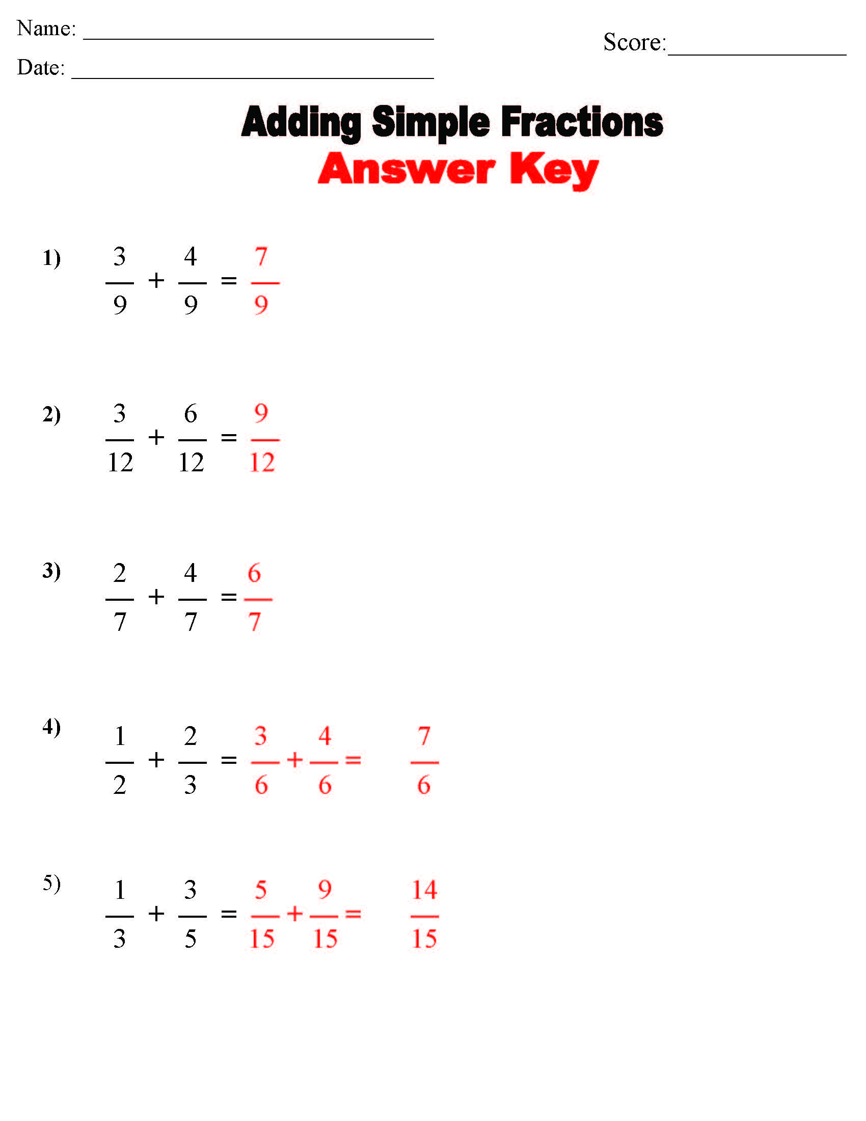 Lesson 2 Fractions For 5th Graders