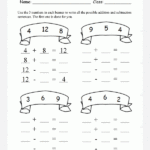 Math Fact Relationship Between Addition And Subtraction Worksheets