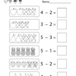 Math Subtraction Worksheet Free Kindergarten Math Worksheet For Kids