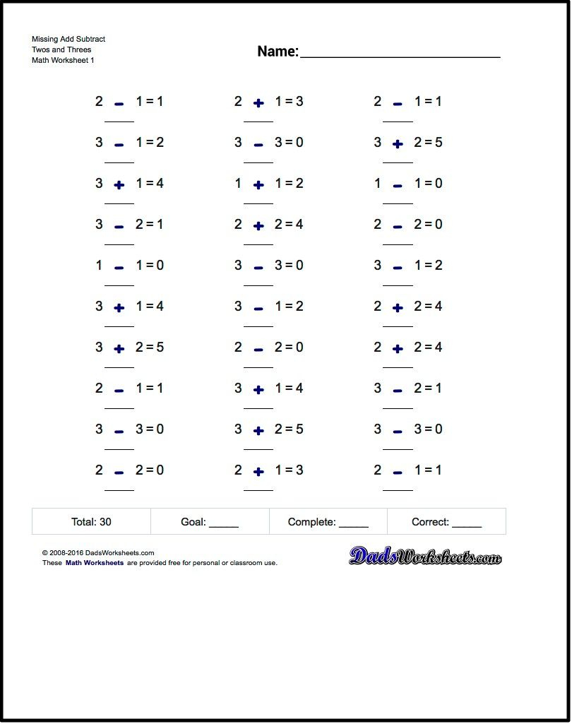 Missing Operator Worksheets For Addition Subtraction Multiplication