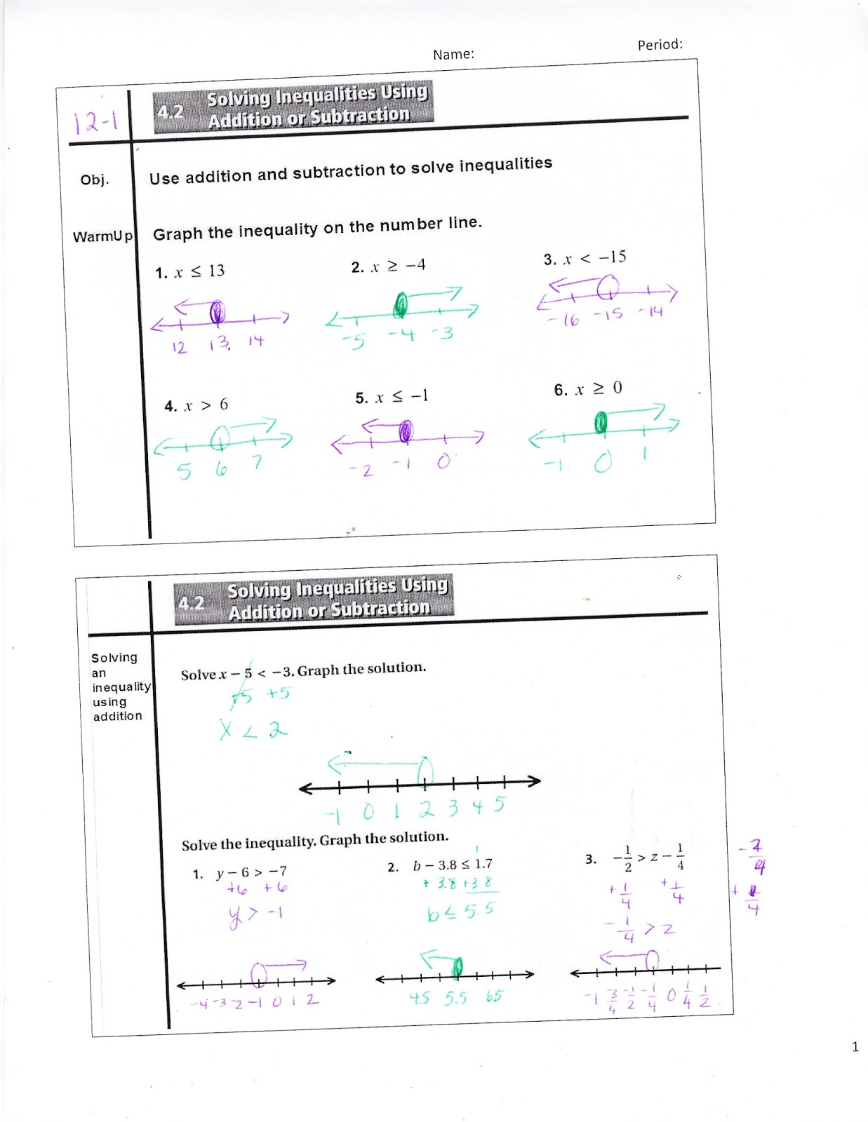 Ms Jean s Classroom Blog 4 2 Solving Inequalities Using Addition Or 