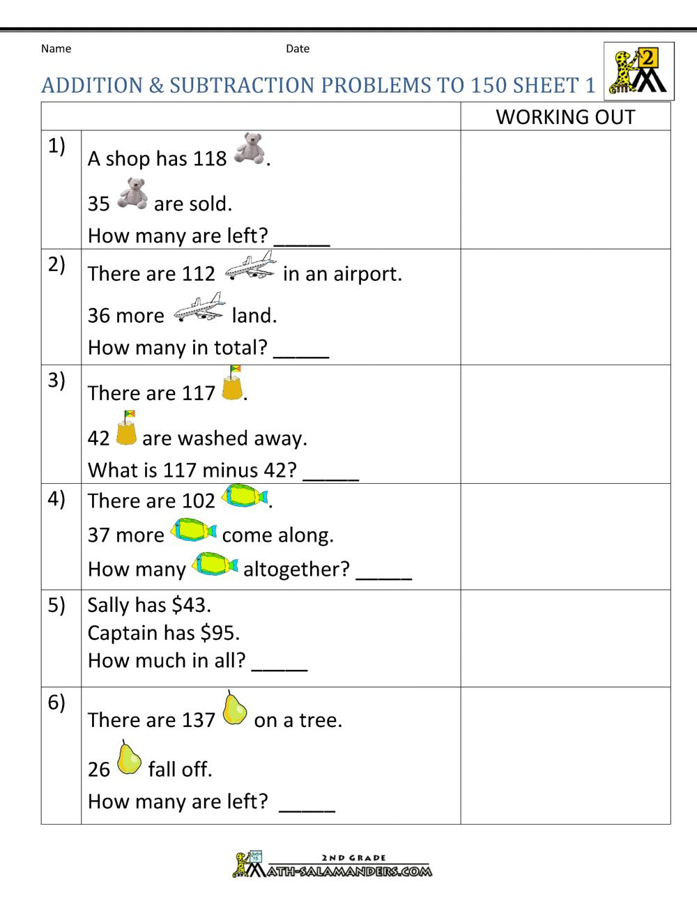 Printable Worksheets For Addition And Subtraction Letter Worksheets